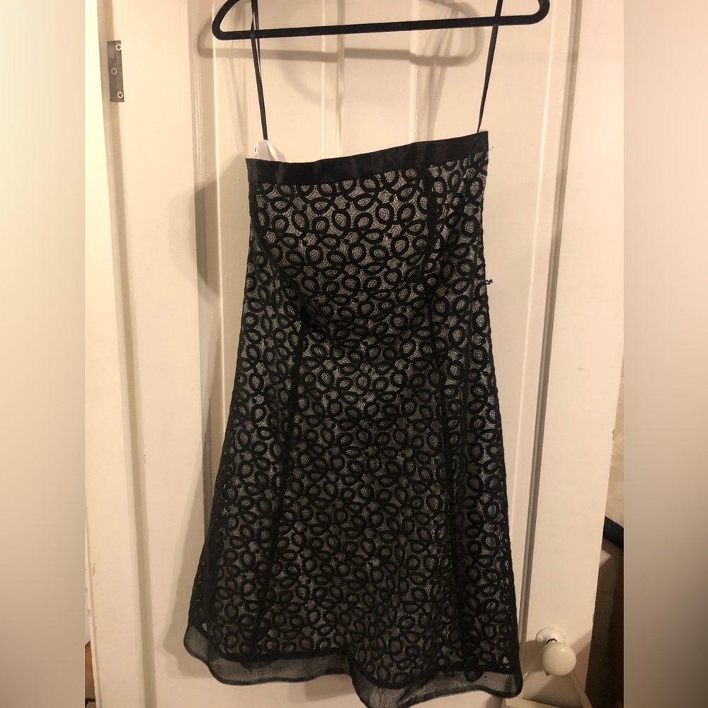 White House Black Market strapless dress, lace overlay, size 12